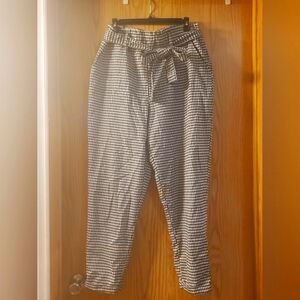 SO Houndstooth Pants w/ Removable Waist Tie; XL; Black & White